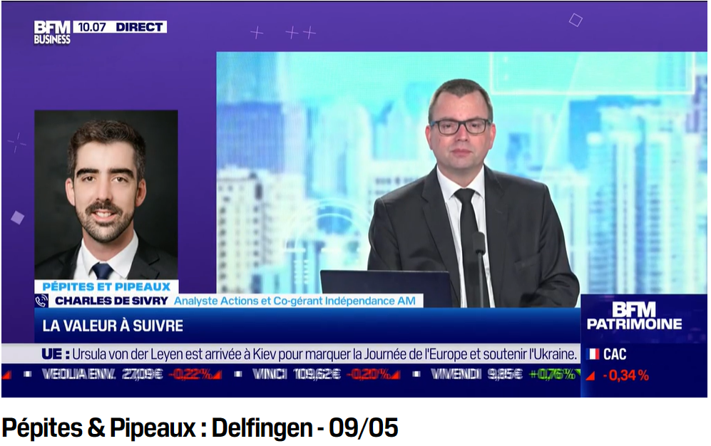 Charles de Sivry, analyste Actions et co-gérant chez Indépendance AM, fait le point sur Delfingen, 🌟 leader mondial de la protection des câblages électriques, dans Pépites & Pipeaux sur BFM TV