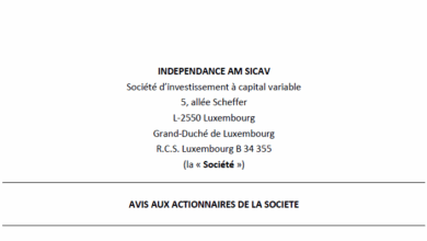 Avis aux actionnaires